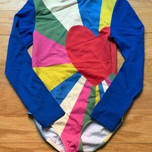 Mini Boden Colorful Heart Long Sleeve Bodysuit